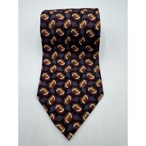 Vintage Christian Dior Neck Tie Geometric Black Brown Purple Silk 90s USA